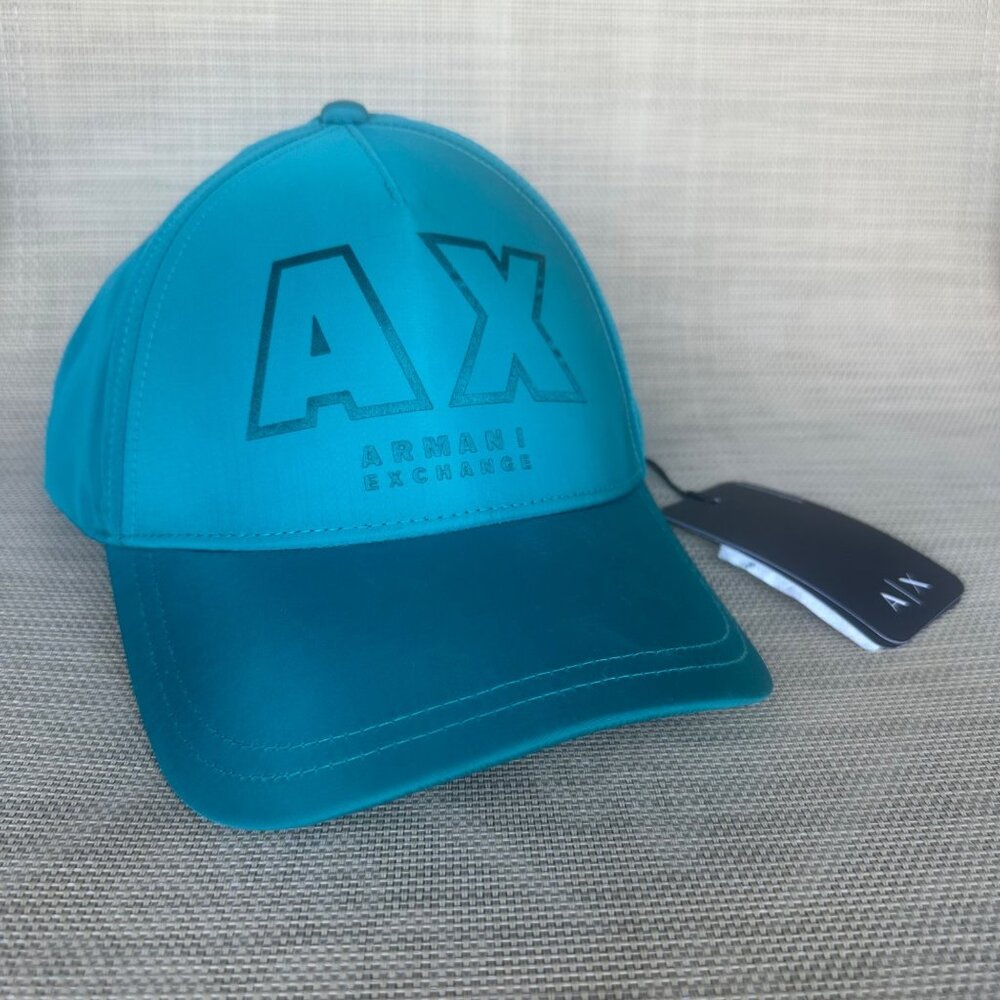 A|X Armani Exchange Men's Deep Lake Metallic Logo Snapback Baseball Cap Hat - Picture 13 of 13